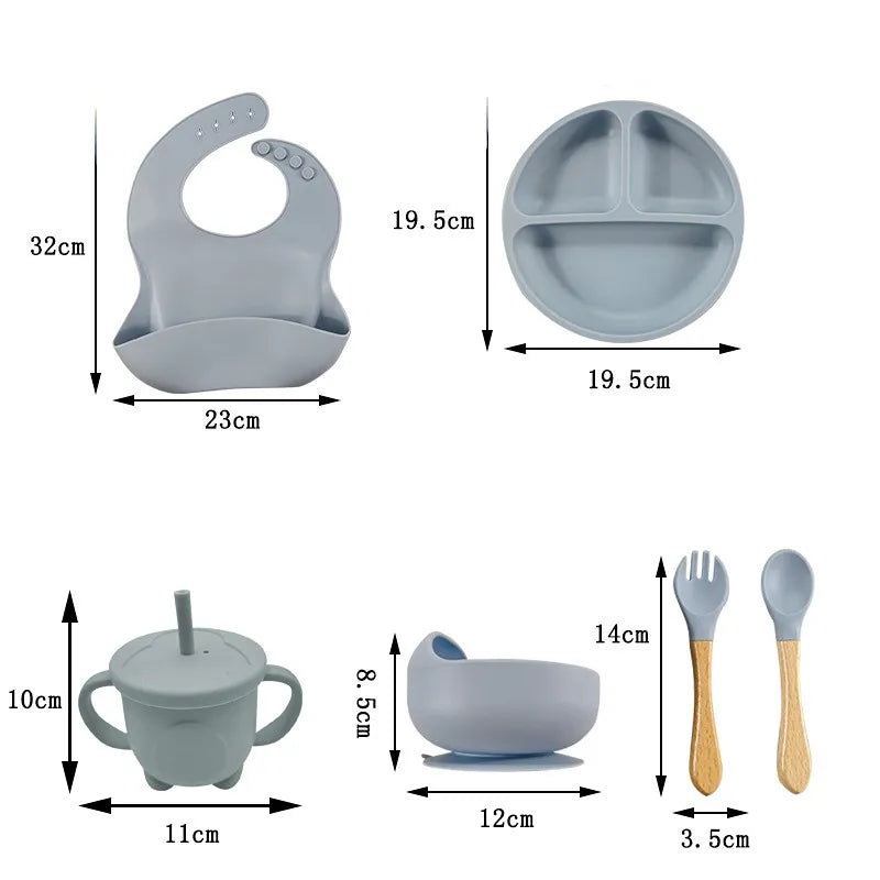 COFFRET-REPAS : Ensemble de table en silicone pour bébé