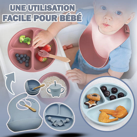 COFFRET-REPAS : Ensemble de table en silicone pour bébé