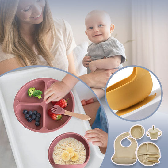 COFFRET-REPAS : Ensemble de table en silicone pour bébé