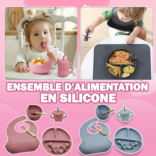 COFFRET-REPAS : Ensemble de table en silicone pour bébé